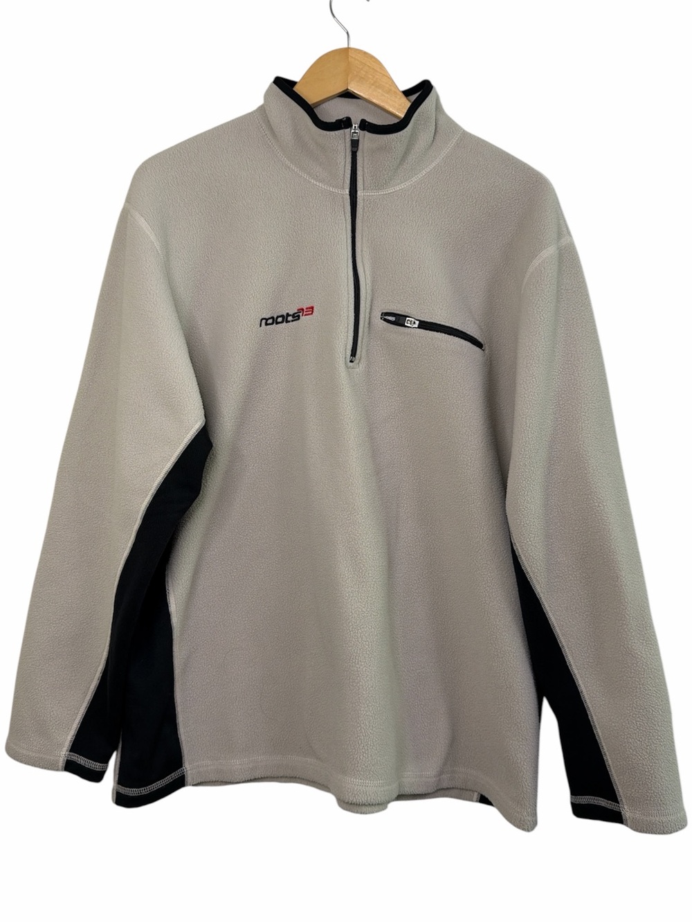 Roots 73 Athletics Quarter Zip Fleece Pullover Taupe XXL